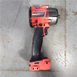 HOUSTON LOCATION - AS-IS Milwaukee M18 FUEL GEN-2 18V Lithium-Ion Mid Torque Brushless Cordless 3/8 in. Impact Wrench with Friction Ring Kit W/ (2) BATTERY, CHARGER, AND TOOL BAG