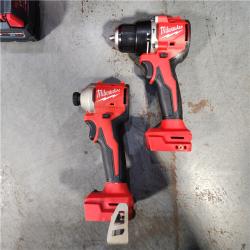 HOUSTON LOCATION - AS-IS M18 18-Volt Lithium-Ion Brushless Cordless Compact Hammer Drill/Impact Combo Kit (2-Tool) with (2) Batteries, Bag