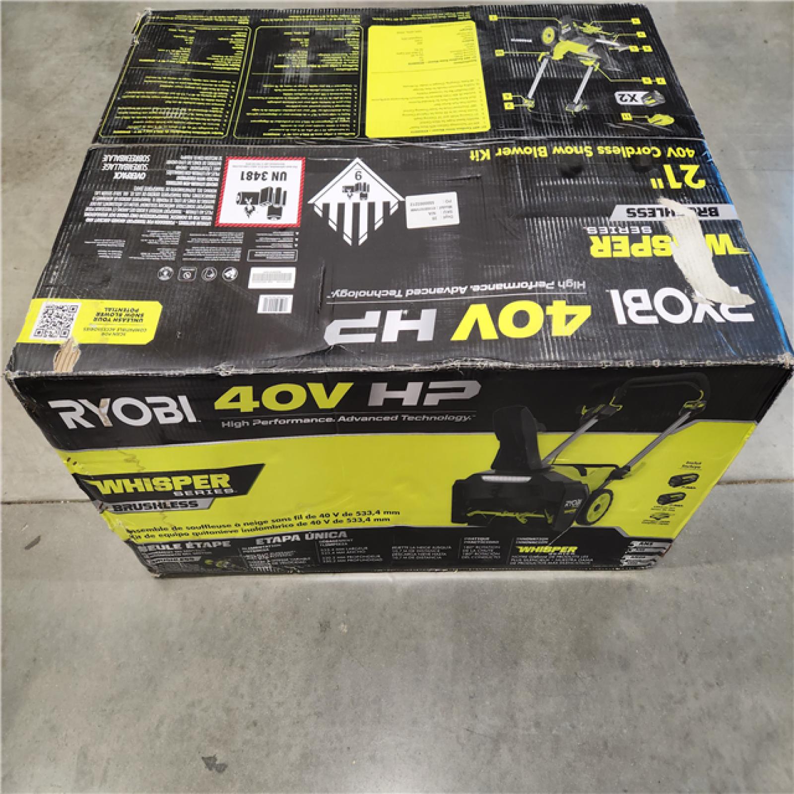 DALLAS LOCATION - NEW! RYOBI 40V HP 21-inch Brushless Cordless Electric Snow Blower Kit with (2) 7.5 Ah Batteries and Charger