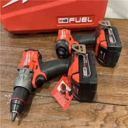 AS-ISMilwaukee M18 FUEL 18V Lithium-Ion Brushless Cordless Hammer Drill and Impact Driver Combo Kit (2-Tool) with 2 Batteries