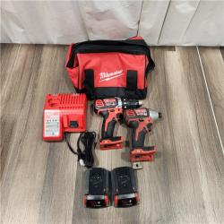 AS IS Milwaukee M18 18V Cordless Brushed 2 Tool Drill/Driver and Impact Driver Kit