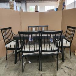 Phoenix Location NEW Metal 7pc Outdoor Black Dining Set