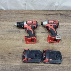 AS-IS Milwaukee M18 18V Cordless Brushed 2 Tool Drill/Driver and Impact Driver Kit