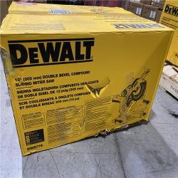 DALLAS LOCATION - DEWALT 15 Amp Corded 12 in. Double Bevel Sliding Compound Miter Saw, Blade Wrench and Material Clamp