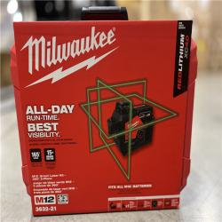 NEW! - Milwaukee M12 12-Volt Lithium-Ion Cordless Green 250 ft. 3-Plane Laser Level Kit with One 4.0 Ah Battery, Charger and Case