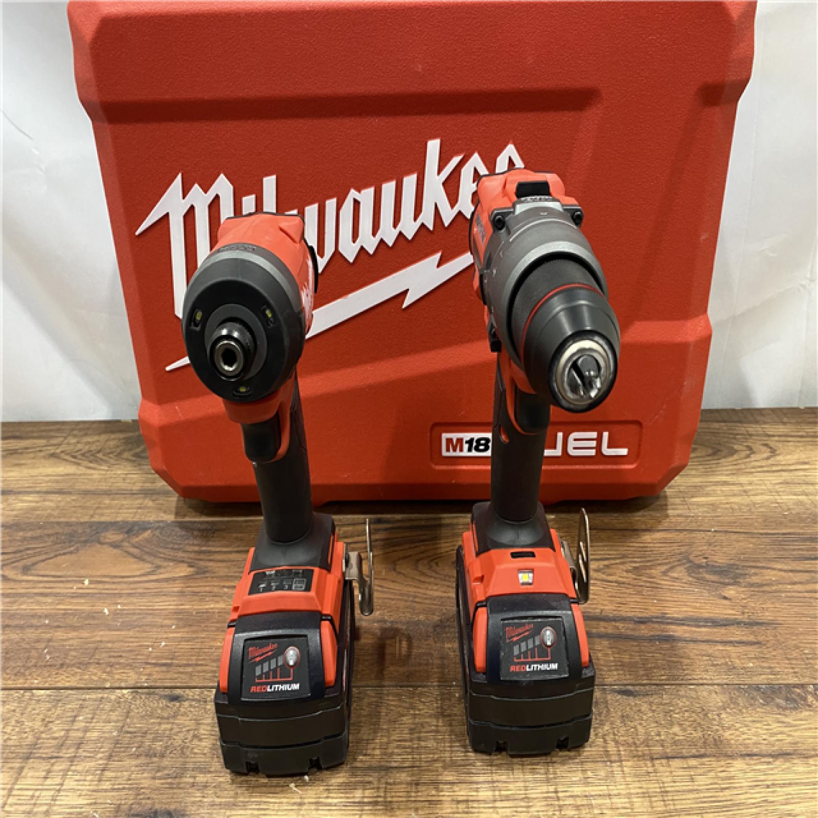 AS IS Milwaukee M18 FUEL 18V Lithium-Ion Brushless Cordless Hammer Drill and Impact Driver Combo Kit (2-Tool) with 2 Batteries