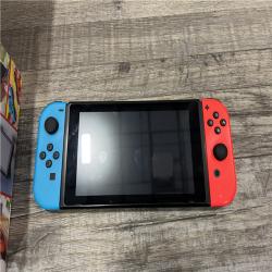 AS-IS Nintendo Switch with Neon Blue and Neon Red Joy-Con