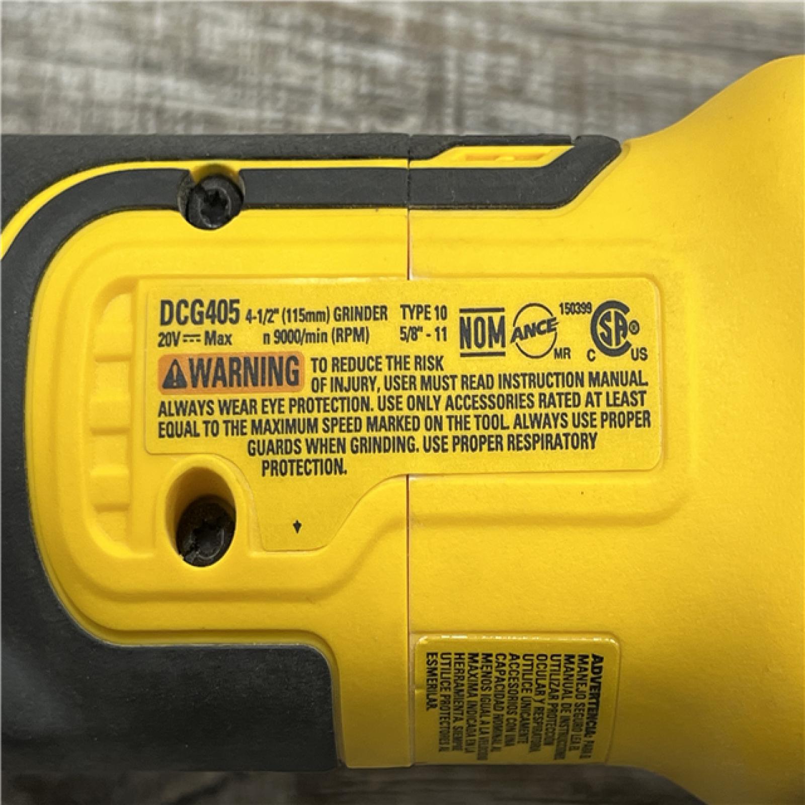 AS-IS DeWalt DCG405B 20V Max XR 4.5-Inch Slide Switch Small Angle Grinder (Tool Only)