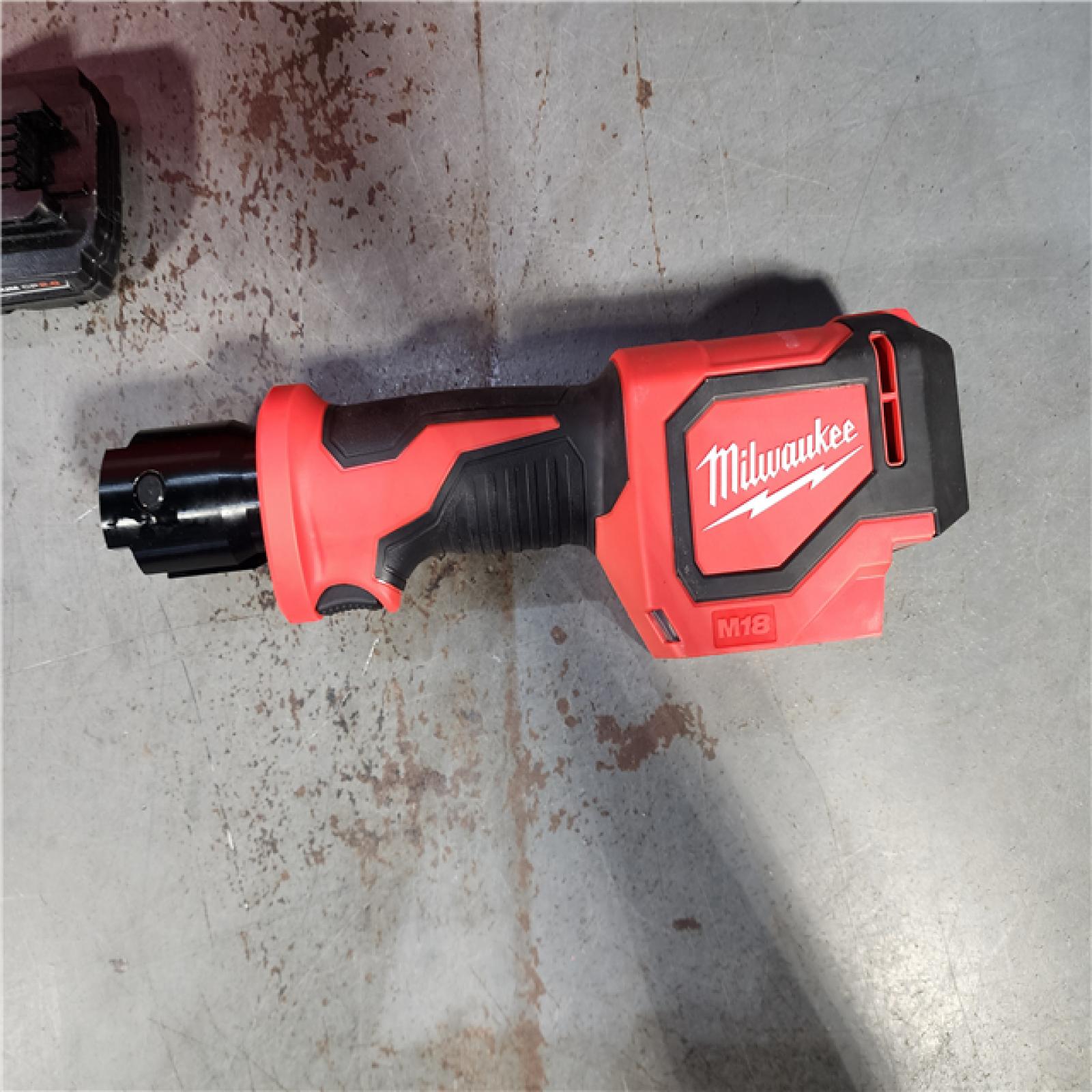 HOUSTON LOCATION - AS-IS Milwaukee M18 18-Volt Lithium-Ion Cordless Short Throw PEX Press Tool Kit w/ (2) Viega PureFlow Jaws