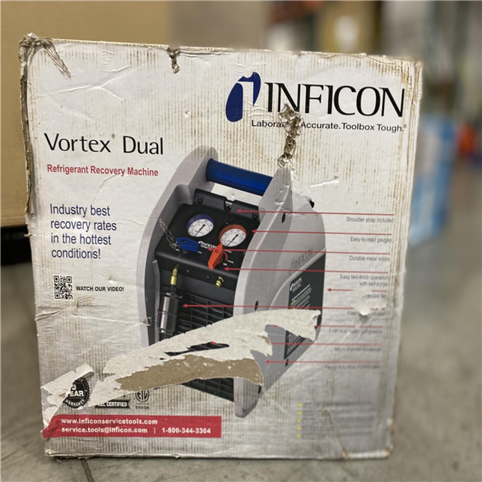 Dallas- AS-IS -Inficon Vortex Dual Refrigerant Recovery Machine