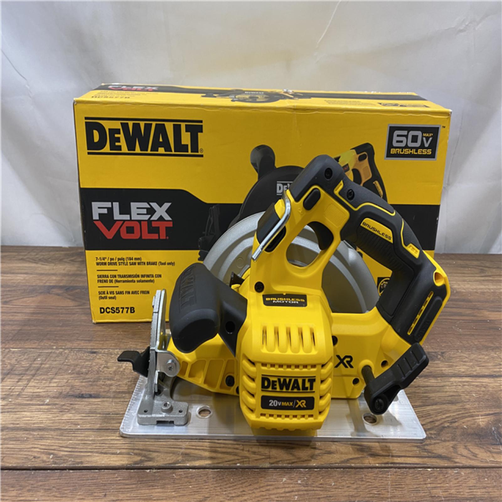 AS-IS DEWALT FLEXVOLT 60V MAX Cordless Brushless 7-1/4 in. Wormdrive Style Circular Saw (Tool Only)