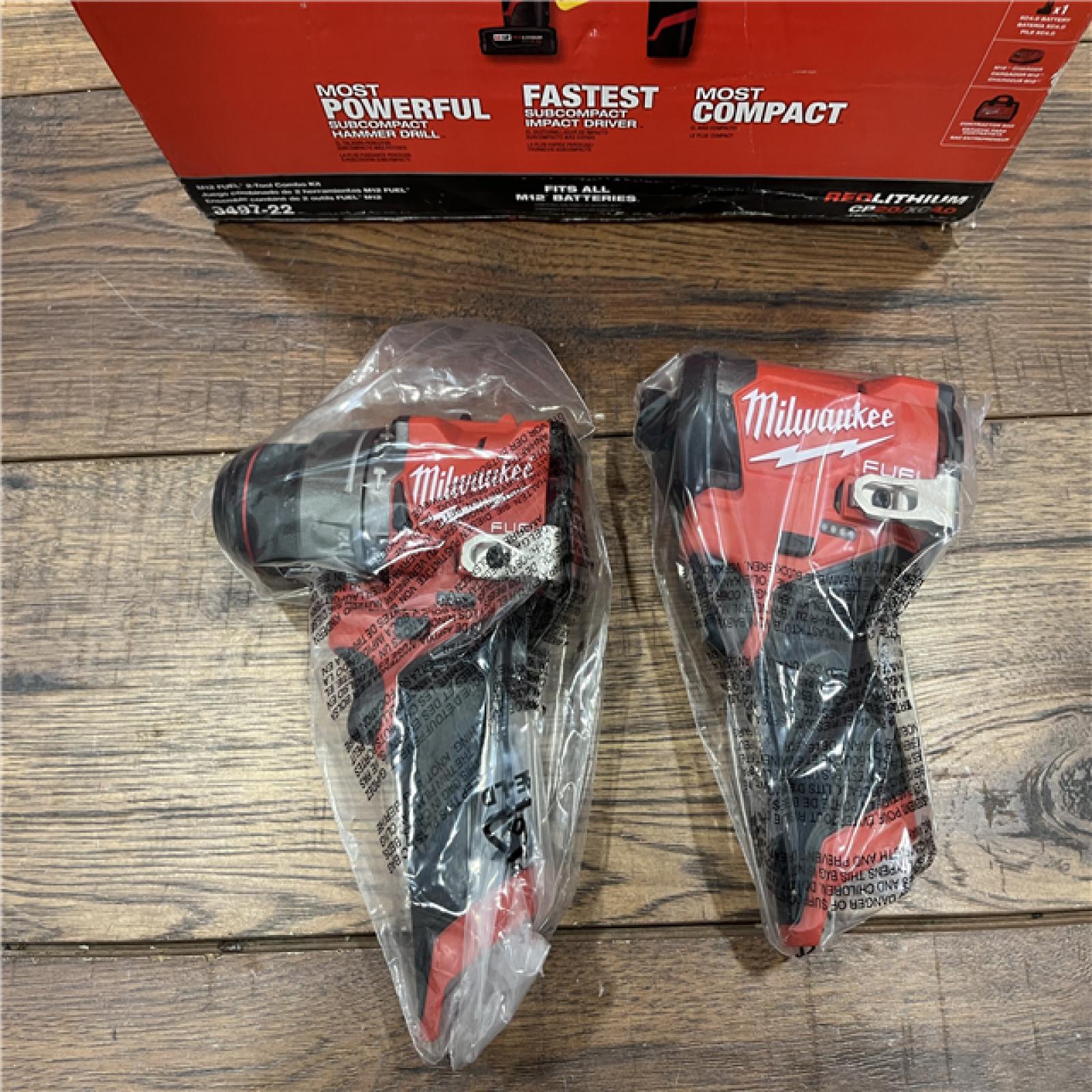 AS-IS Milwaukee 3497-22 12V Brushless Hammer Drill and Impact Driver Combo Kit