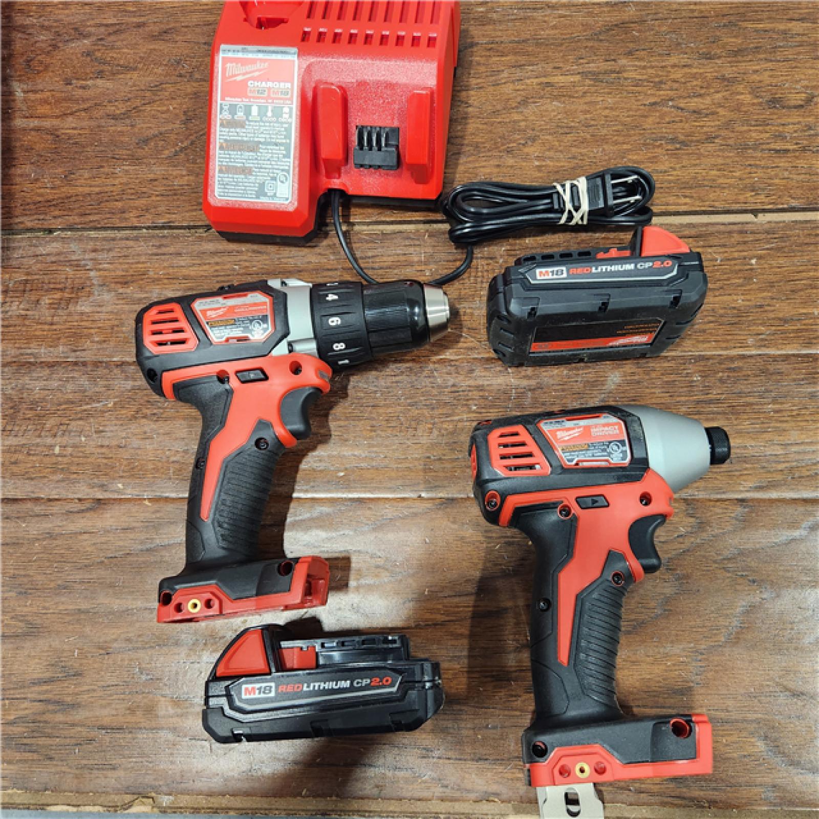 AS-IS Milwaukee M18 18V Cordless Brushed 2 Tool Drill/Driver and Impact Driver Kit