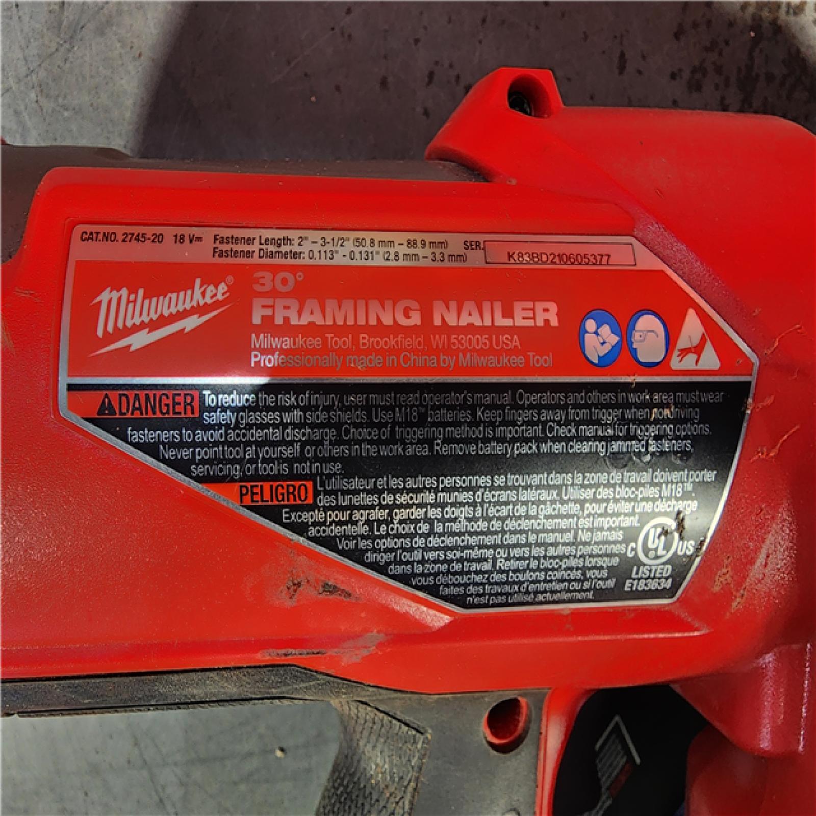 HOUSTON LOCATION - AS-IS M18 FUEL 3-1/2 in. 18-Volt 30-Degree Lithium-Ion Brushless Cordless Framing Nailer (Tool-Only)