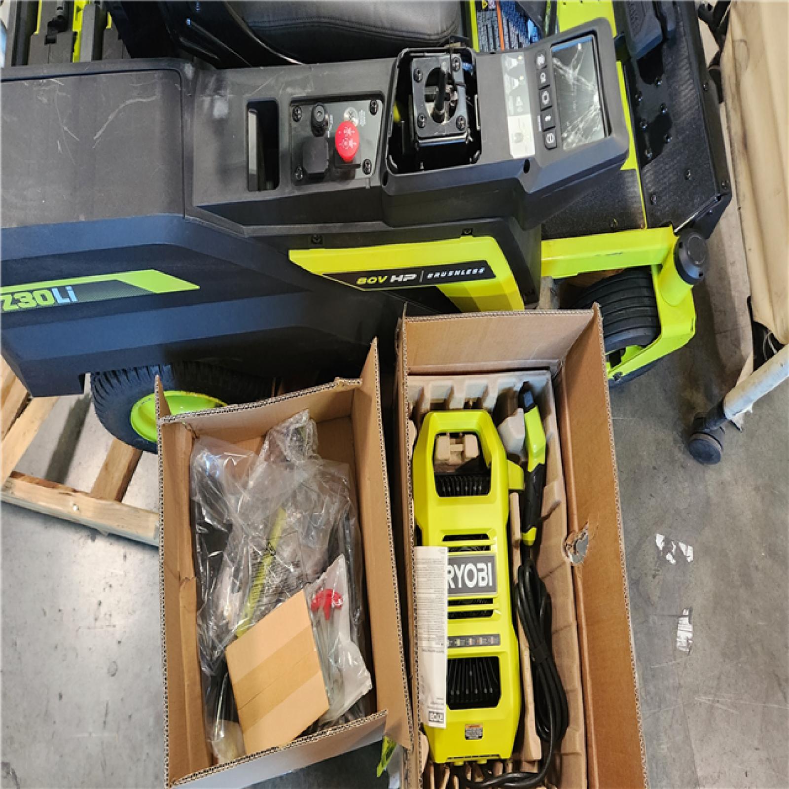 California AS-IS Ryobi 80V HP Brushless Battery Cordless Electric 30 in. Multi-Blade Mower with Battery and Charger