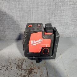 HOUSTON LOCATION - AS-IS Milwaukee-3522-21 Green Beam Laser Cross Line Plumb Point USB Rechargeable