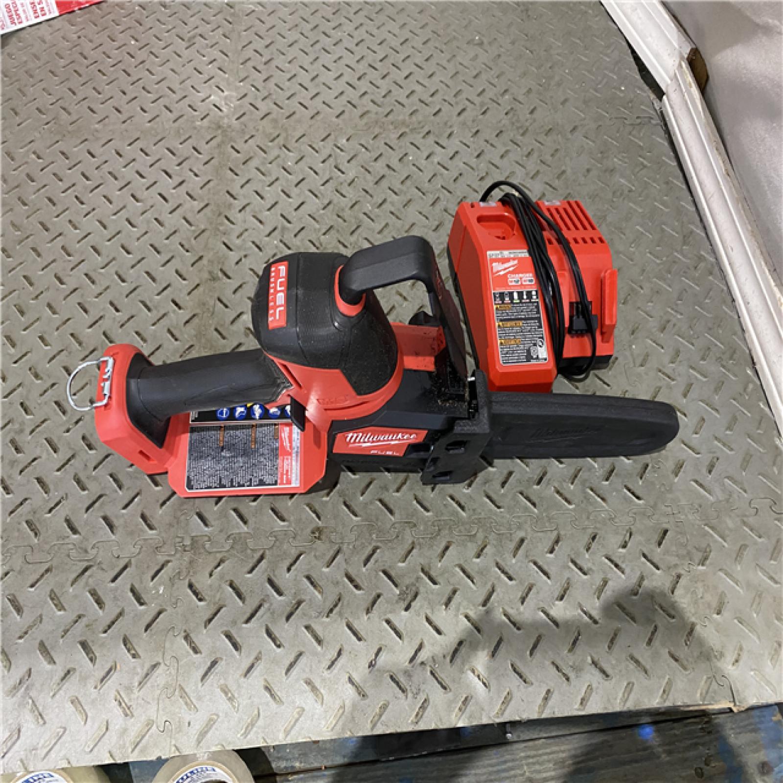 Houston location AS-IS MILWAUKEE M18 FUEL 8 in. 18V Lithium-Ion Brushless HATCHET Pruning Saw Charger ONLY