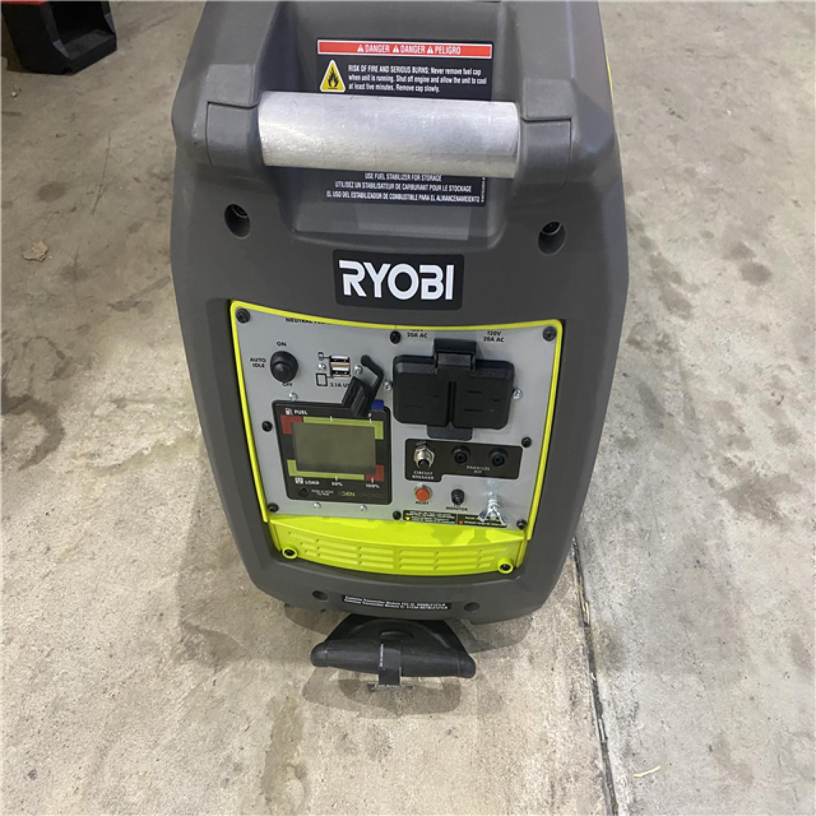 Houston location AS-IS RYOBI Generador Inversor De 2300 Watts Con Bluetooth Y Onda Sinusoidal Pura