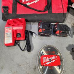 HOUSTON LOCATION - AS-IS Milwaukee M18 18-Volt Lithium-Ion Brushless Cordless Combo Kit (4-Tool) with 2-Batteries, 1-Charger and Tool Bag