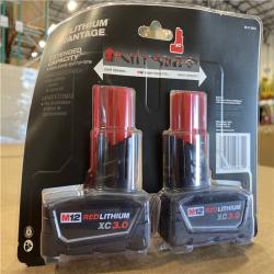 NEW! - Milwaukee M12 12-Volt Lithium-Ion XC Extended Capacity 3.0 Ah Battery Pack (2-Pack)