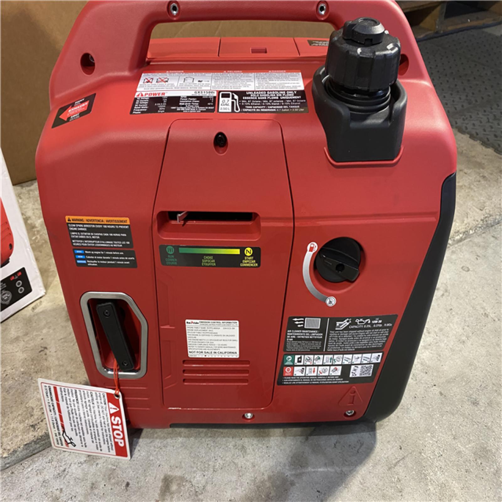 HOUSTON LOCATION - AS-IS 1500-Watt Recoil Start Gasoline Powered Ultra-Light Inverter Generator with 60cc OHV Engine and CO Sensor Shutdown