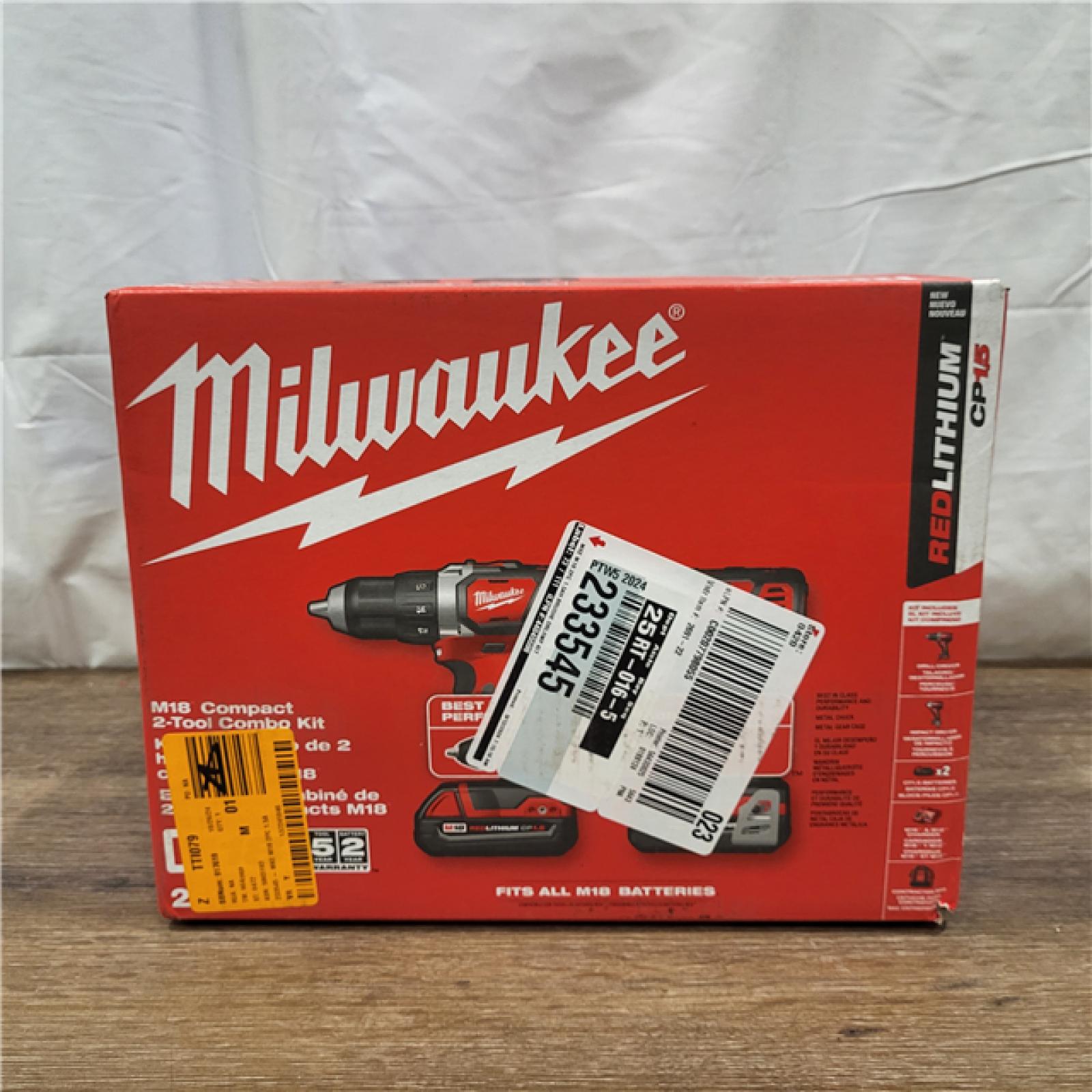 NEW! Milwaukee M18 18V Cordless Brushed 2 Tool Drill/Driver and Impact Driver Kit