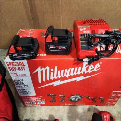 HOUSTON LOCATION - AS-IS (APPEARS LIKE NEW) Milwaukee M18 18-Volt Lithium-Ion Cordless Combo Tool Kit (5-Tool) with (1) 3.0Ah and (1) 1.5Ah Battery, (1) Charger, (1) Tool Bag