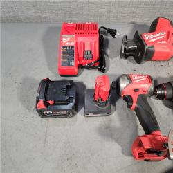 HOUSTON LOCATION - AS-IS MILWAUKEE 6 TOOL COMBO KIT W/ (2) BATTERY & CHARGER