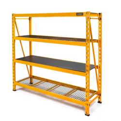 DALLAS LOCATION - DEWALT Yellow 4-Tier Steel Garage Storage Shelving Unit (77 in. W x 72 in. H x 24 in. D) PALLET - (4 UNITS)