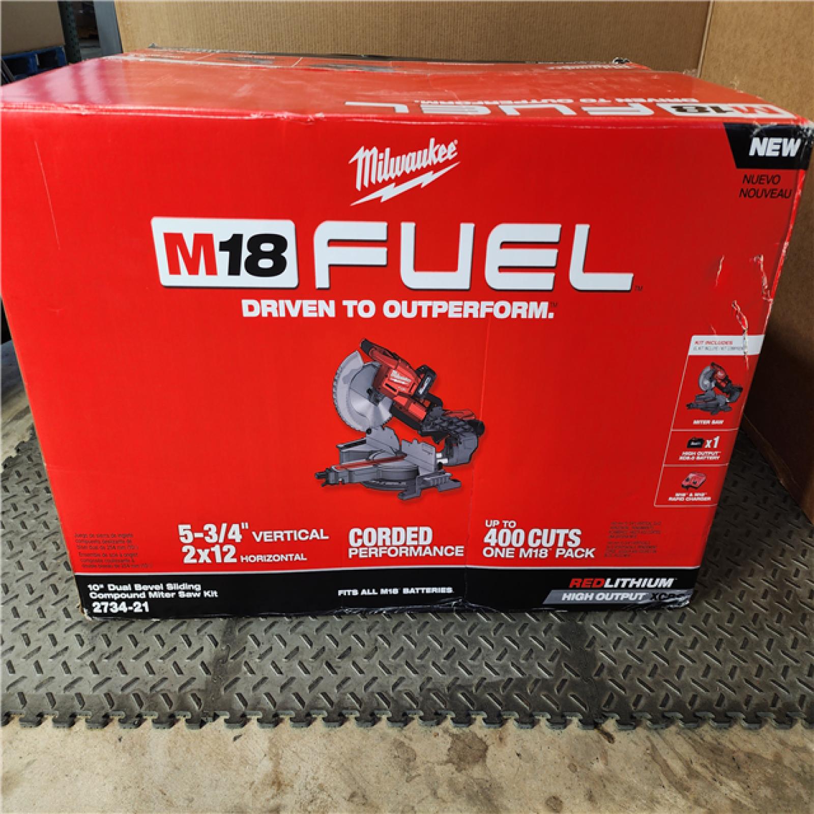 HOUSTON LOCATION - AS-IS M18 FUEL 18V 10 in. Lithium-Ion Brushless Cordless Dual Bevel Sliding Compound Miter Saw Kit with One 8.0 Ah Battery