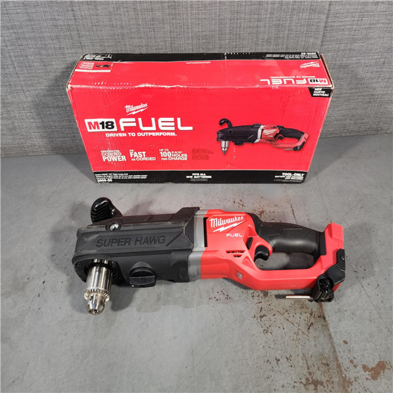 HOUSTON LOCATION - AS-IS Milwaukee M18 18V Fuel 1/2  Right Angle Drill Super Hawg Cordless Lithium-Ion 2809-20