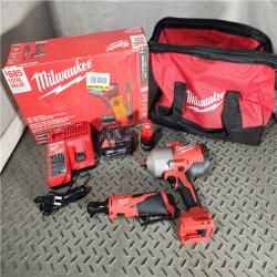 HOUSTON LOCATION - AS-IS M12/M18 12/18V Lithium-Ion Cordless 3/8 in. Ratchet and 1/2 in. High Torque Impact Wrench with Friction Ring Combo Kit