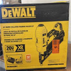 brand new DeWalt 20V MAX Brushless Cordless 2-Speed 30° Paper Collated Framing Nailer Kit