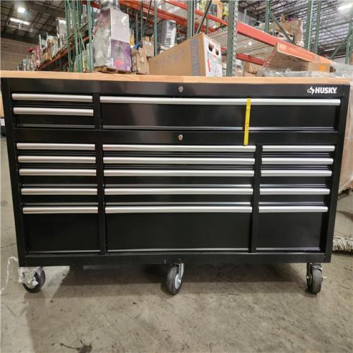 Phoenix Location Husky Tool Storage 72 in. W Standard Duty Gloss Black Mobile Workbench Tool Chest