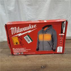 AS-IS Milwaukee M12 12V Carbon Fiber Heated Gray Hoodie Kit (Large)