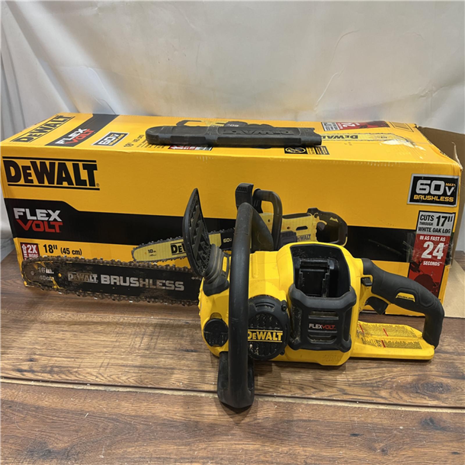 AS IS DEWALT DCCS672B FLEXVOLT 60V MAX Brushless Cordless 18 Chainsaw (Tool Only)