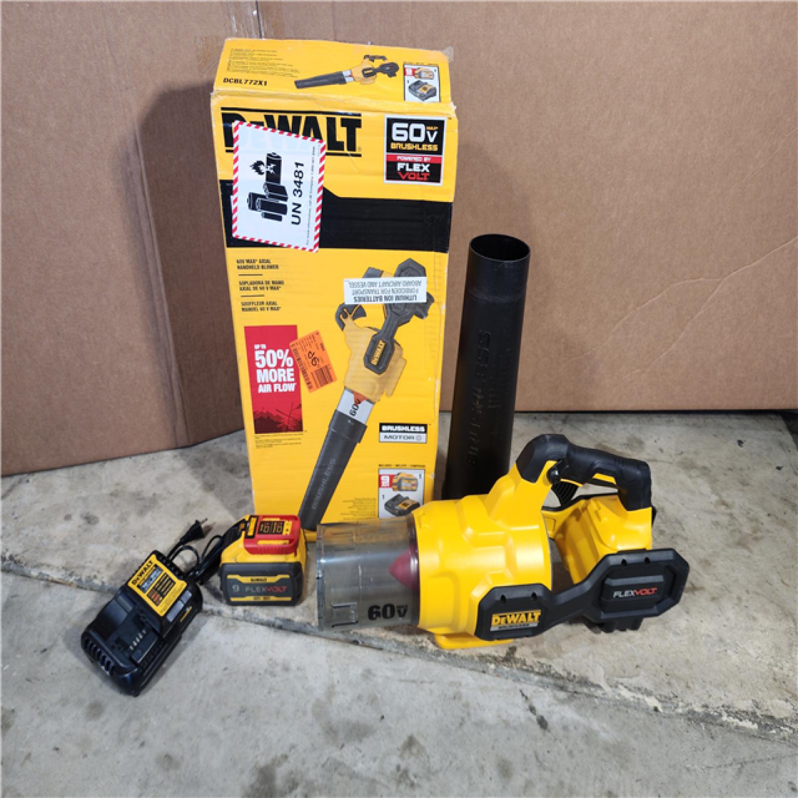 HOUSTON LOCATION - AS-IS (APPEARS LIKE NEW) DEWALT 60V MAX Brushless Cordless Handheld Leaf Blower