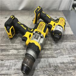 AS-IS DEWALT 20V MAX Cordless Brushless Hammer Drill/Driver 2 Tool Combo Kit with FLEXVOLT ADVANTAGE