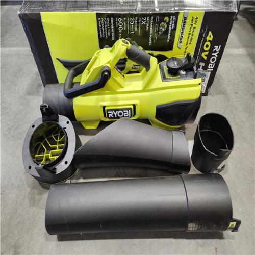 AS-IS RYOBI 40V HP Brushless Cordless Leaf Blower/Mulcher/Vacuum Kit