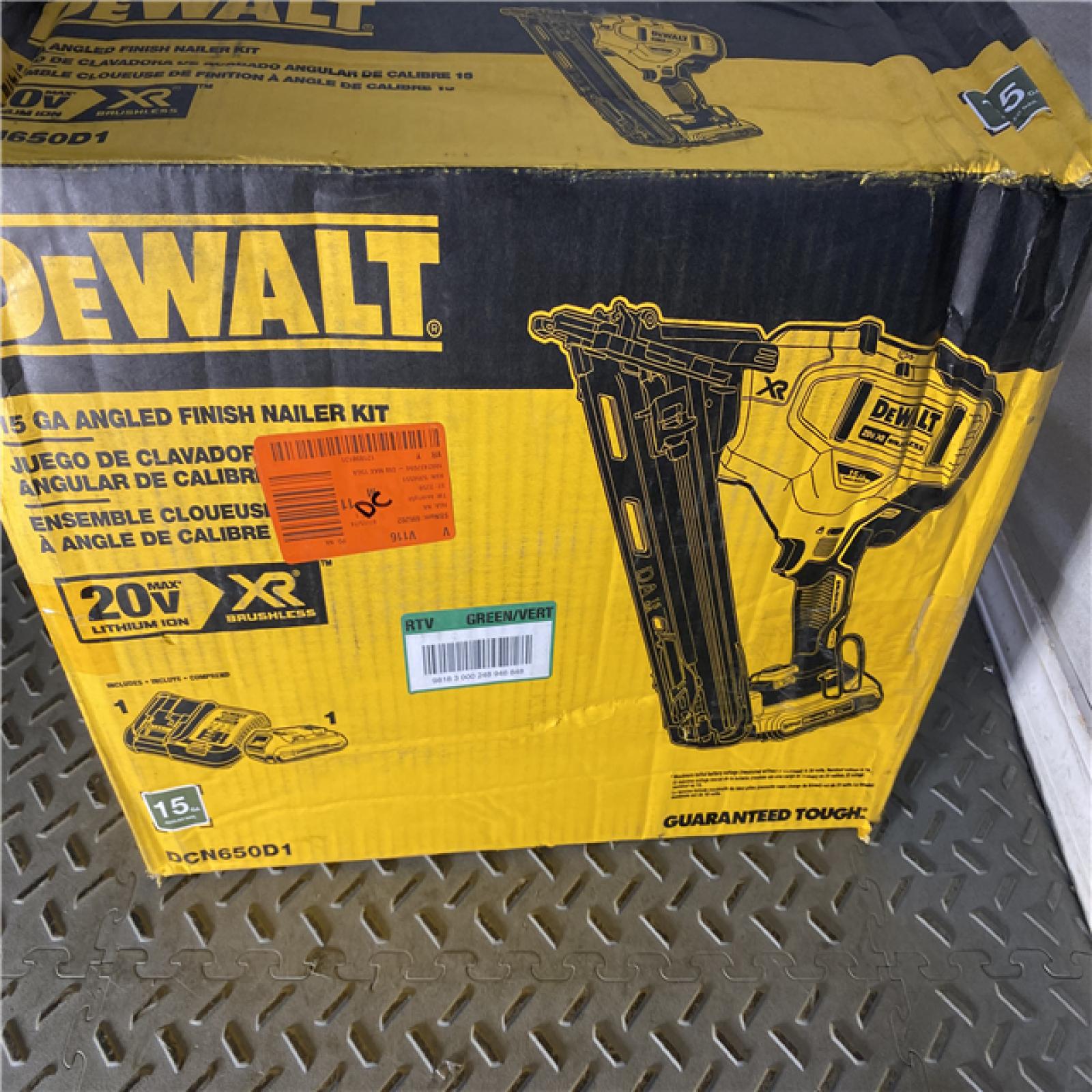 Houston location AS-IS DEWALT 20V MAX XR 15 Ga. Cordless 34 Deg Nailer 20 V