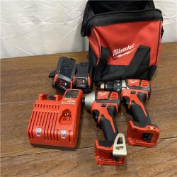 AS-ISMilwaukee M18 18V Cordless Brushed 2 Tool Drill/Driver and Impact Driver Kit