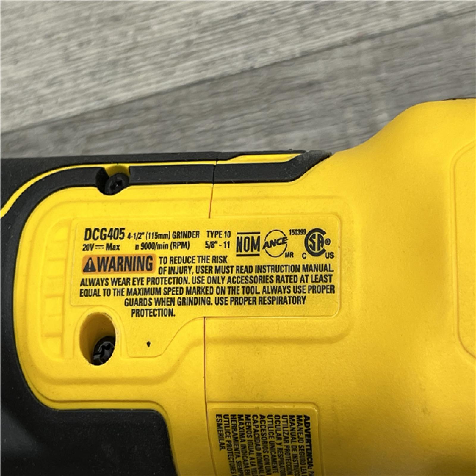 AS-IS DeWalt 20V MAX XR Cordless Brushless 4.5 in. Slide Switch Small Angle Grinder with Kickback Brake (Tool Only)