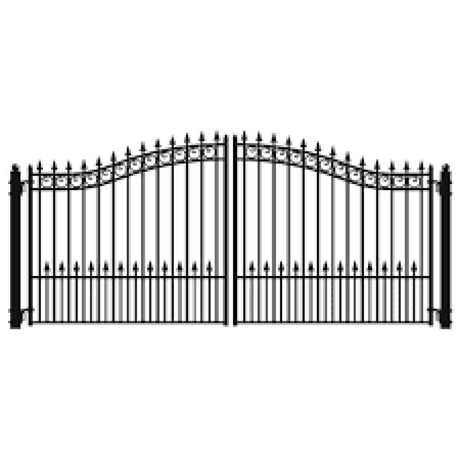 Phoenix Location NEW ALEKO Prague Style 16 ft. x 6 ft. Black Steel Dual Driveway Fence Gate DG16PRAD-HD