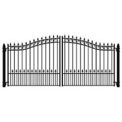 Phoenix Location NEW ALEKO Prague Style 16 ft. x 6 ft. Black Steel Dual Driveway Fence Gate DG16PRAD-HD