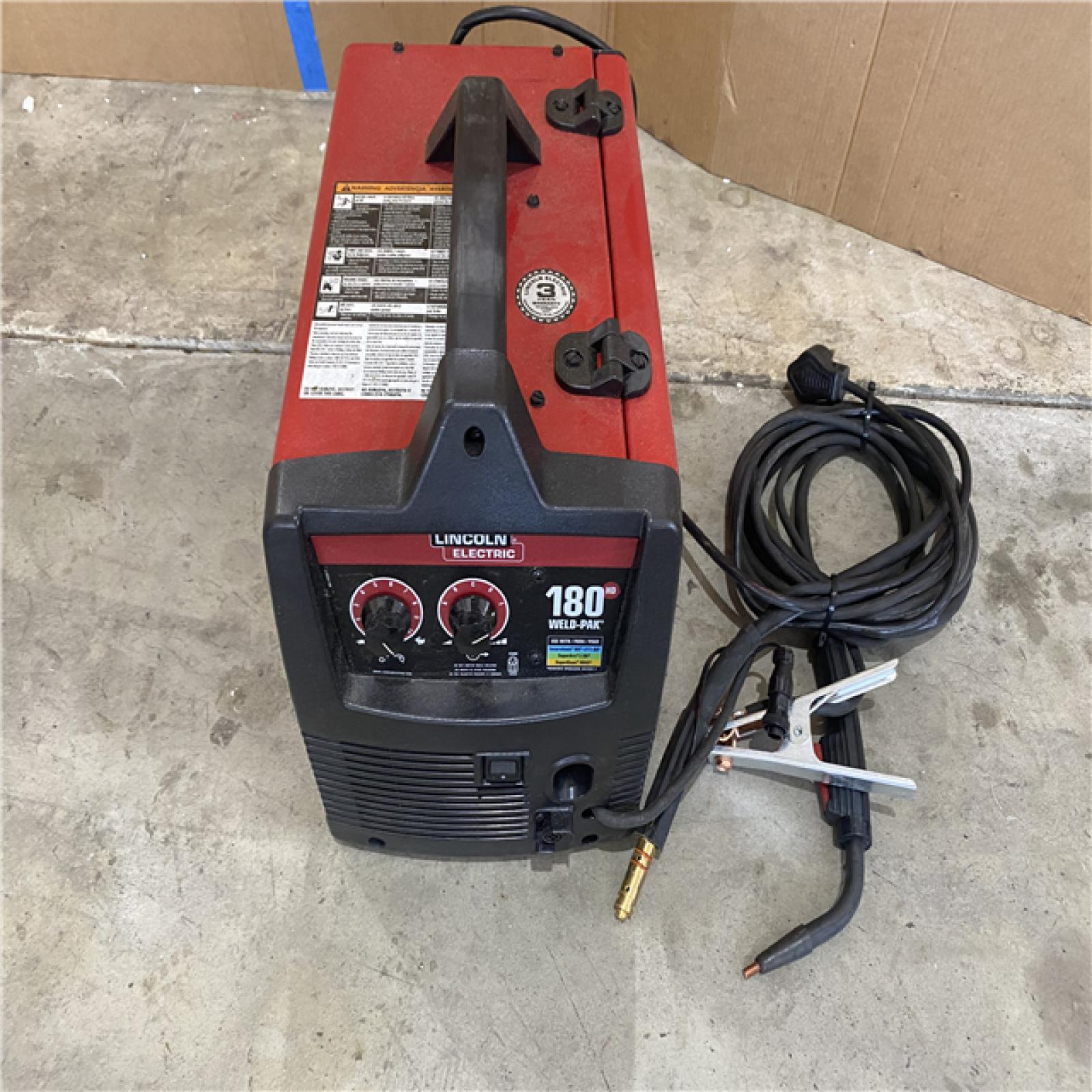 Houston location AS-IS LINCOLN Weld-Pak 180 Amp MIG Flux-Core Wire Feed Welder, 230V, Aluminum Welder with Spool Gun Sold Separately