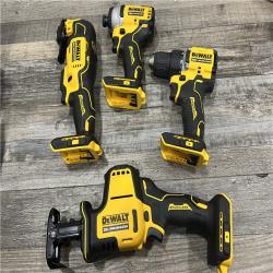 AS-IS DeWalt 20V MAX ATOMIC Cordless Brushless 4 Tool Combo Kit