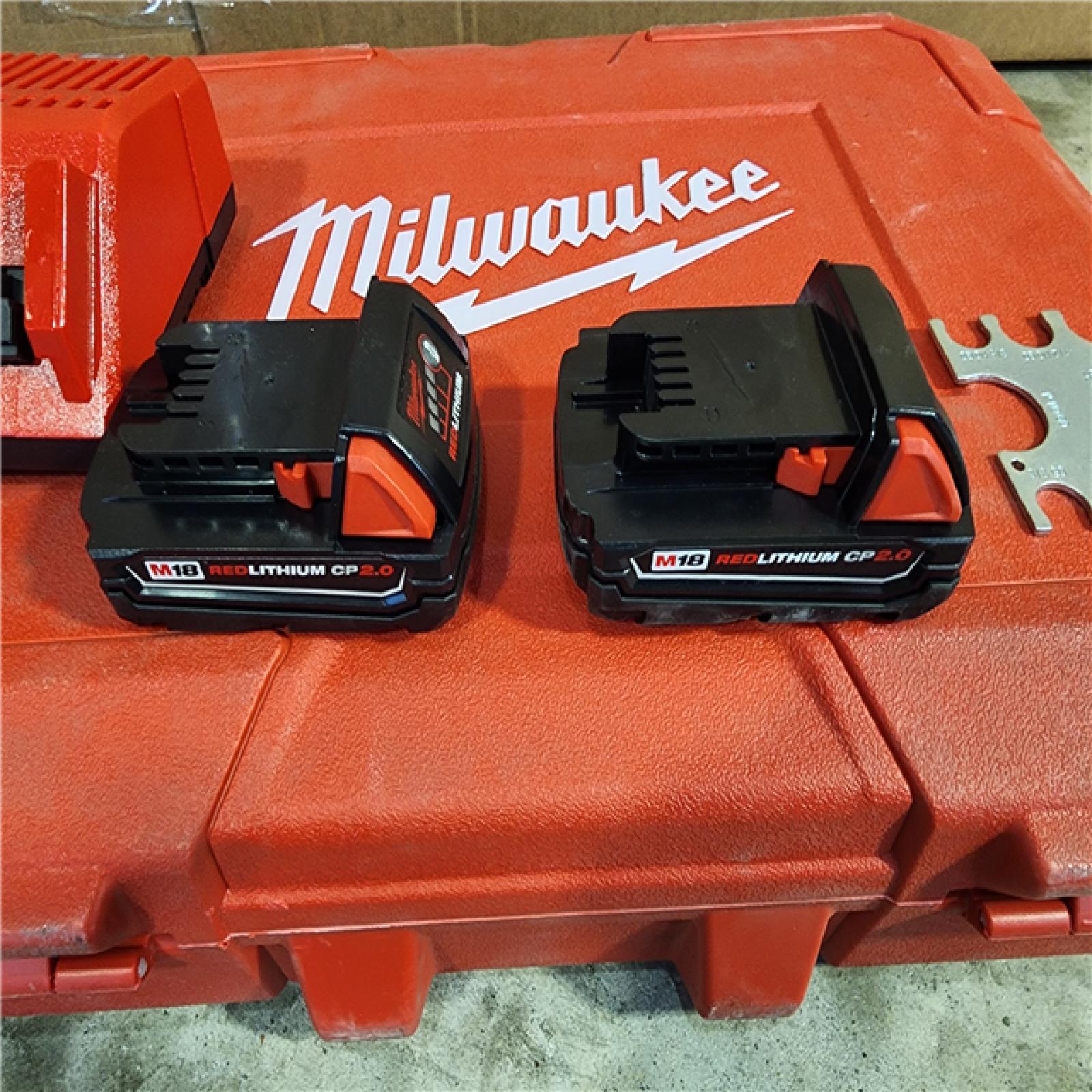 HOUSTON LOCATION - AS-IS Milwaukee M18 18-Volt Lithium-Ion Cordless Short Throw PEX Press Tool Kit with ProPEX/Tubing Cutter and Ratcheting Pipe Cutter