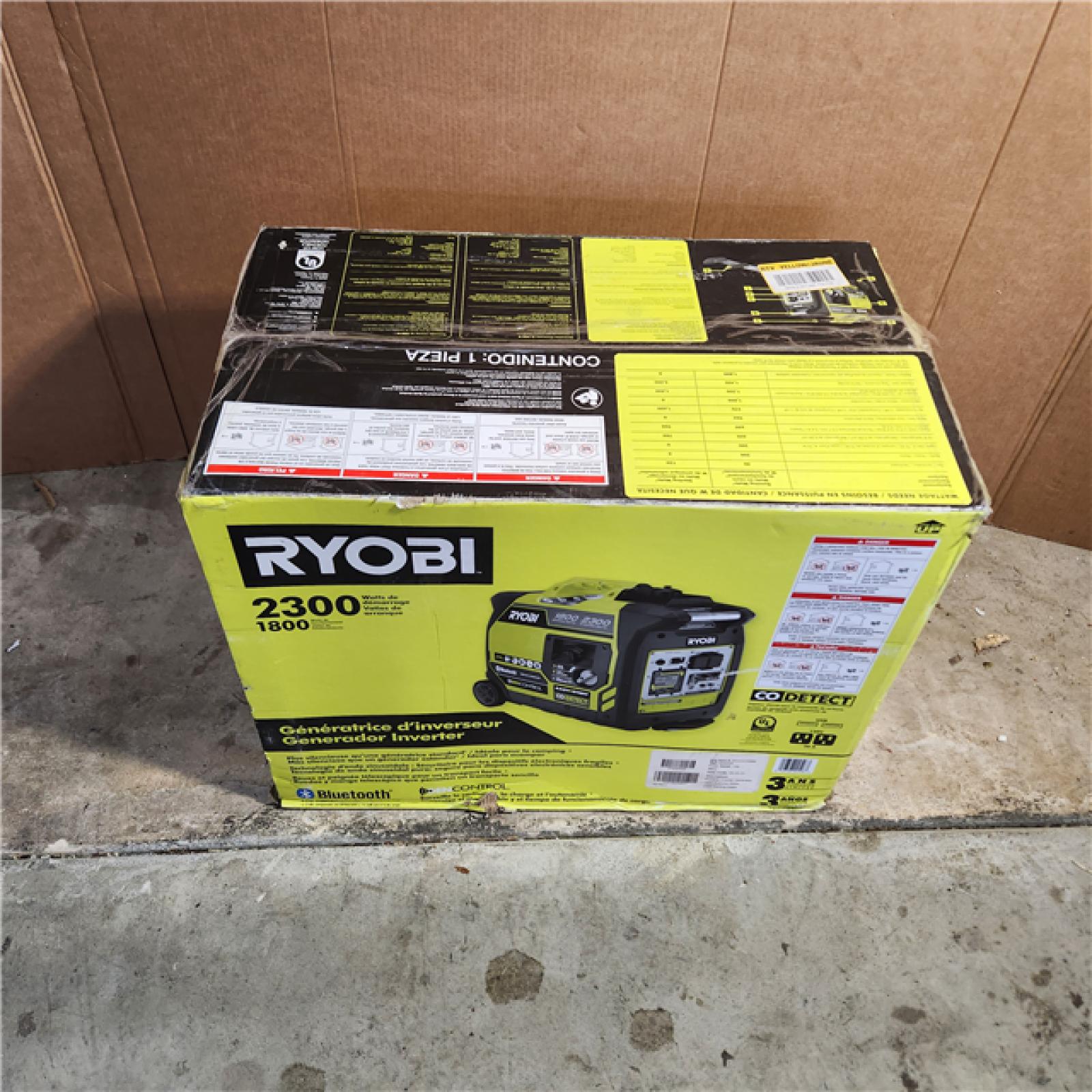 Houston location AS-IS RYOBI 2,300-Watt Recoil Start Bluetooth Super Quiet Gasoline Powered Digital Inverter Generator with CO Shutdown Sensor