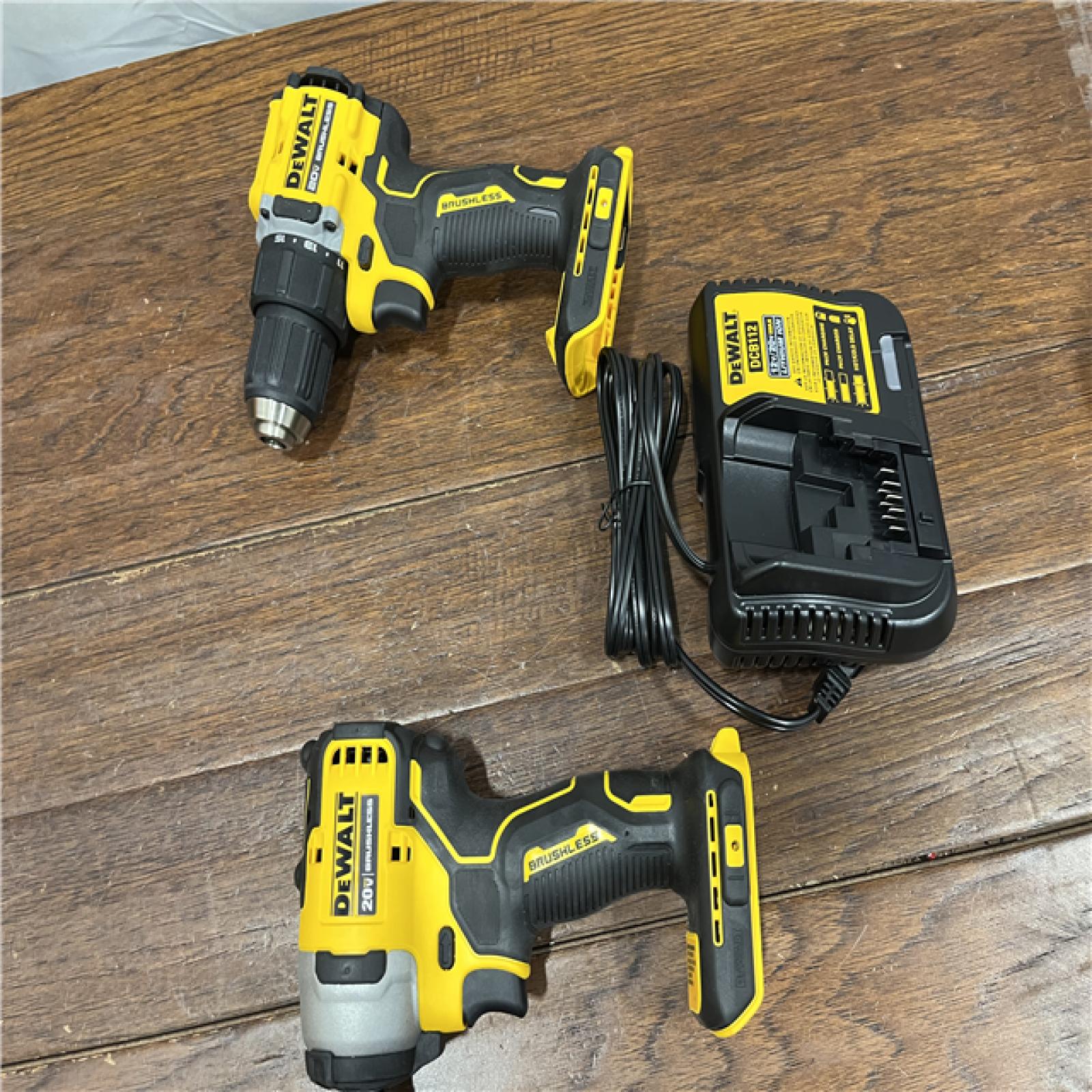 AS-ISDewalt DCK225D2 20V MAX ATOMIC Brushless Compact Lithium-Ion 1/2 in. Cordless Drill Driver and 1/4 in. Impact Driver Combo Kit with 2 Batteries 2 Ah