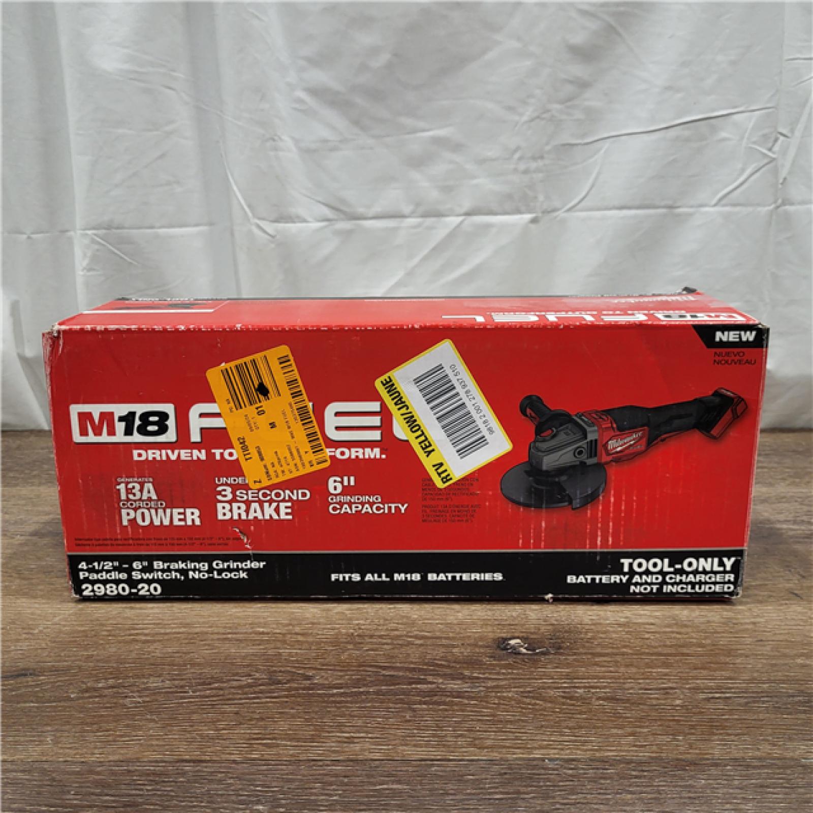 AS-IS Milwaukee 18V M18 FUEL Lithium-Ion Brushless Cordless Braking Grinder Paddle Switch (Tool Only)